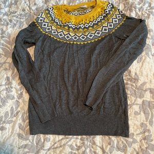 Gray and yellow sweater